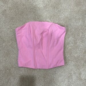 Pink bustier denim top